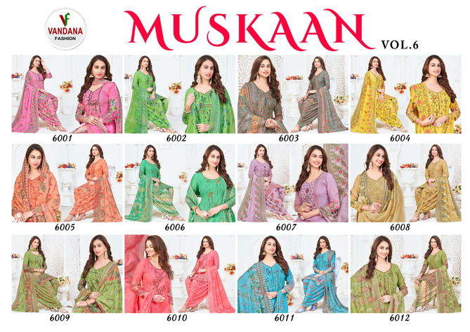 Muskan Vol 6 By Vandana Printed Cotton Dress Materials
